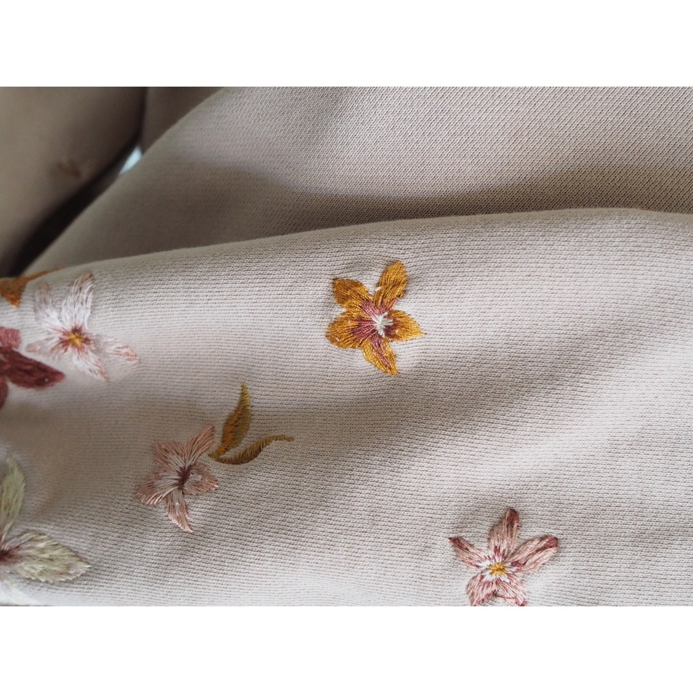 Driftwood Floral Embroidered Pink Sweatshirt Boho Cottagecore Small Good Rose - Picture 13 of 16